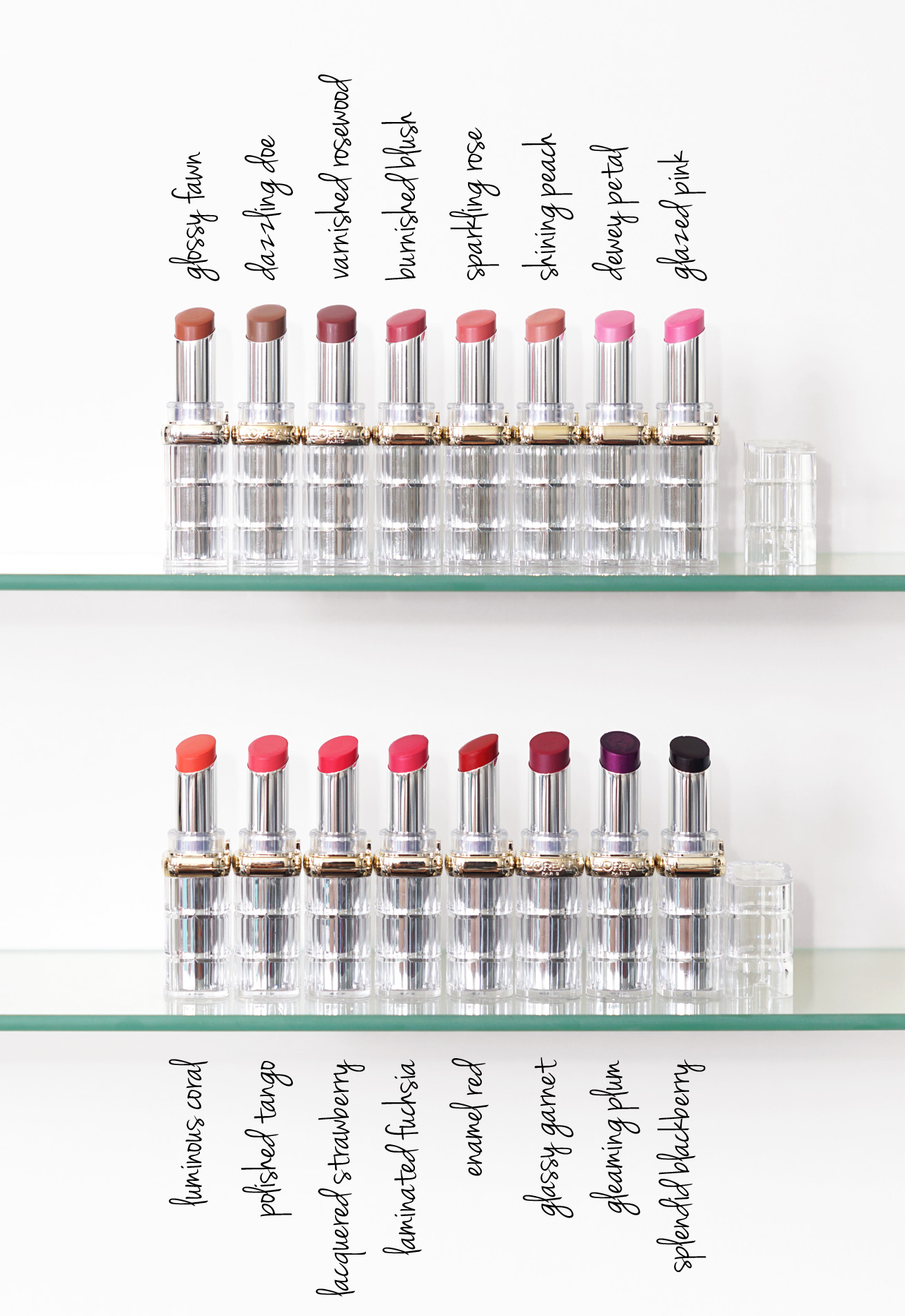 Revue des rouges à lèvres Shine Riche Shine de L'Oréal