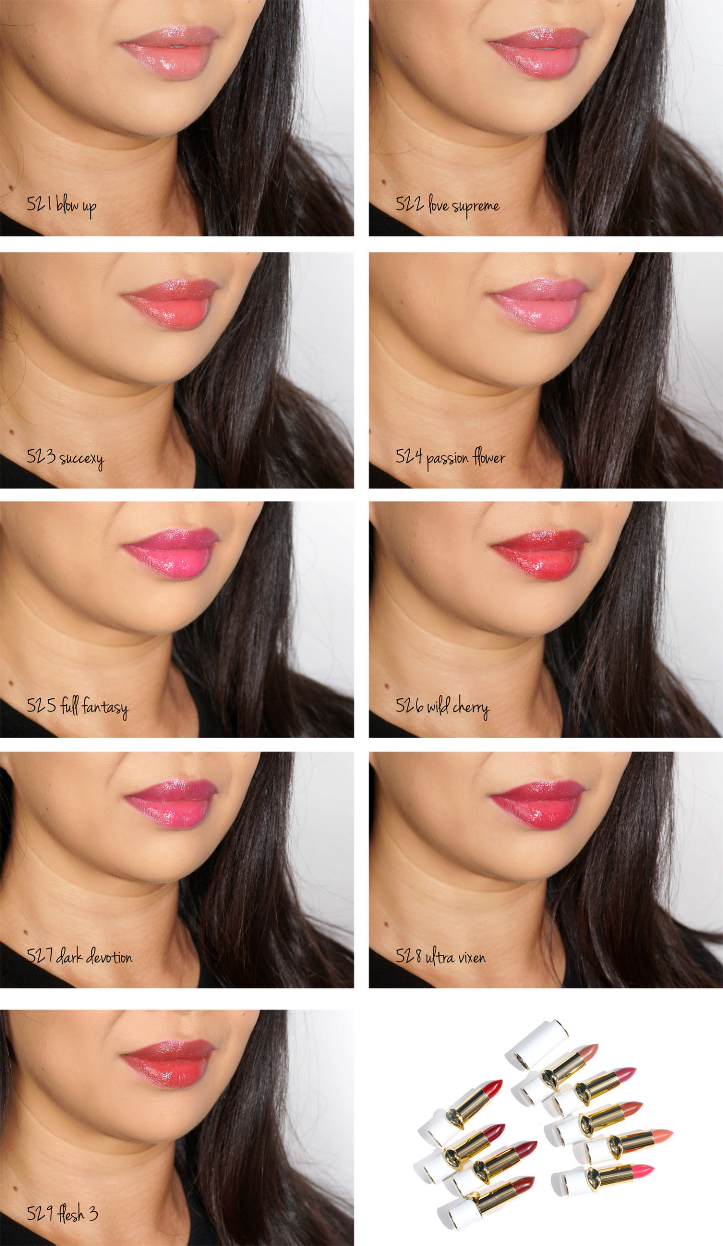 Lip Fetish Sheer Colour Swatches de Pat McGrath Labs