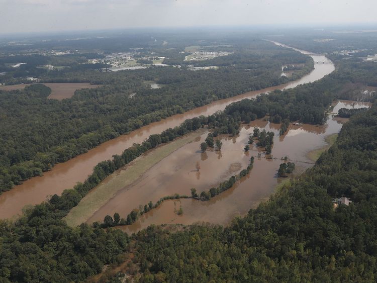 Une grande partie de la rivière Cape Fear a été inondée par Florence