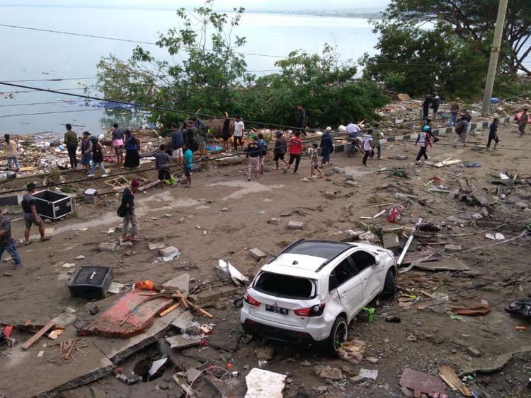 Le tremblement de terre et le tsunami ont frappé Palu sur l'île de Sulawesi