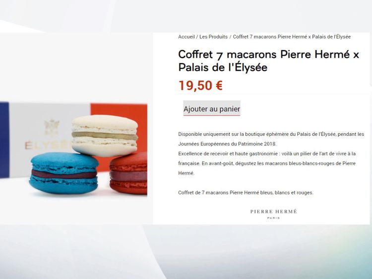 Les macarons sont vendus à 19,50 € (17,35 £) pour sept