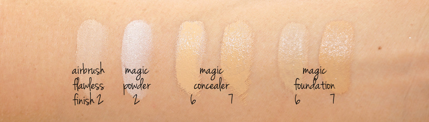 Poudre pressée sans faille Charlotte Tilbury, poudre Magic, correcteur Magic Away, nuances Magic Foundation