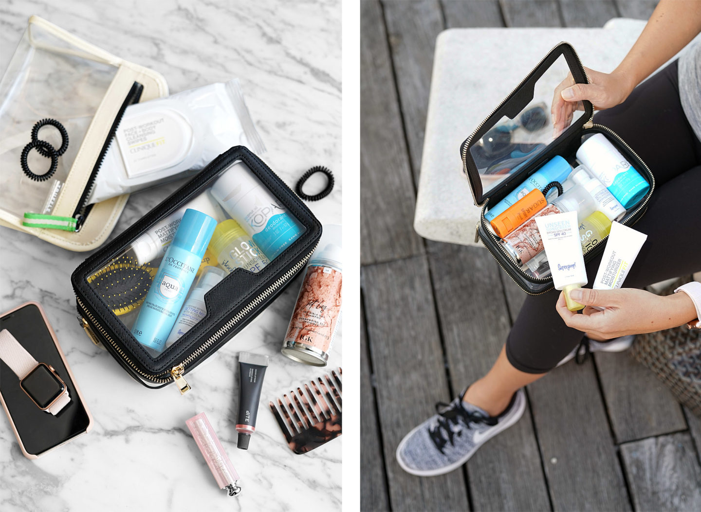 Gym Beauty Essentials dans l'affaire The Daily Edited Transparent Cosmetic