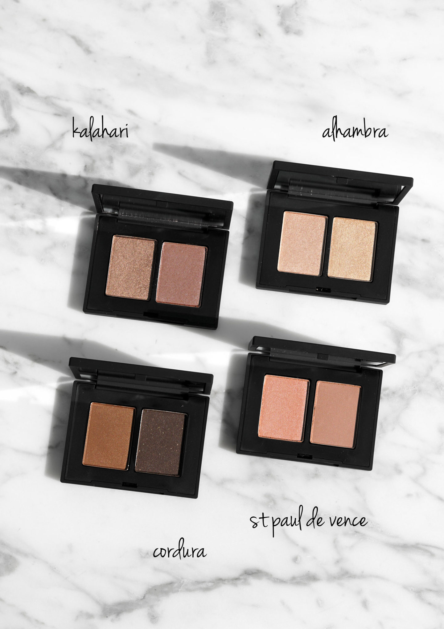 NARS Duo Eyeshadow Nouveau Kalahari, Alhambra, Cordura et St Paul de Vence