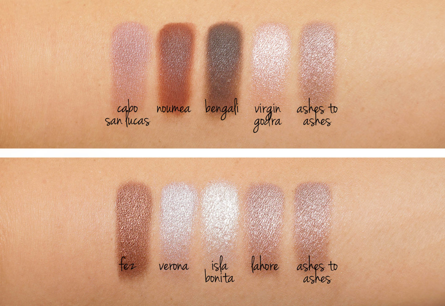 NARS Single Eyeshadow Review | Cabo San Lucas, Nouméa, Bengali, Virgin Gorda, échantillons de cendres à cendres, Fès, Vérone, Isla Bonita et Lahore