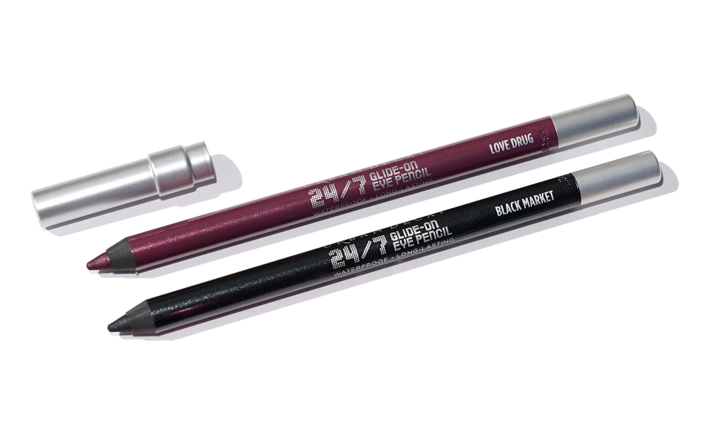 Urban Decay 24/7, Glide On Love Drug et Revue Eyeliner du marché noir