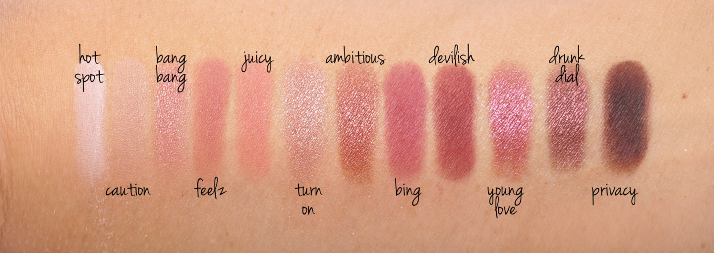 Nuances de palette d'ombres à paupières cerise nue de Urban Decay | Le look book beauté