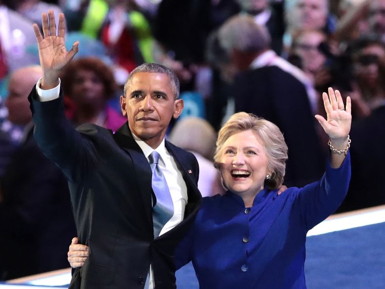 Barack Obama et Hillary Clinton en 2016