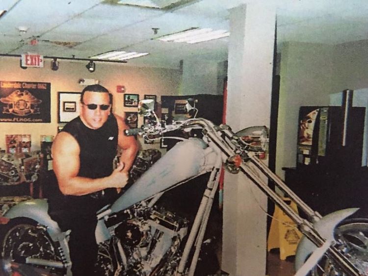 Sayoc a partagé des images de son jeune homme à cheval sur une moto. Pic: Cesar Sayoc