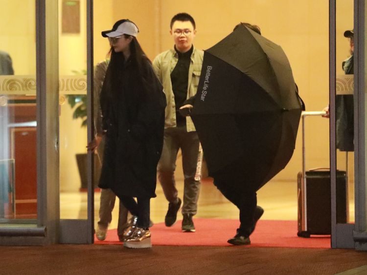 Actrice Fan Bingbing à l'aéroport international de Pékin