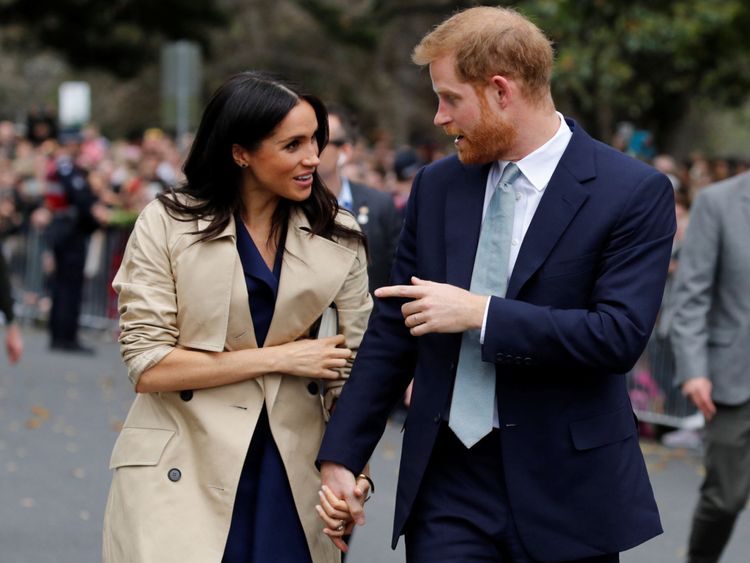 Le prince Harry et son épouse Meghan, la duchesse de Sussex, arrivent au Royal Botanic Gardens de Melbourne