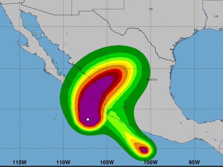 L'ouragan Willa menace les stations touristiques au Mexique. Pic: Centre national des ouragans