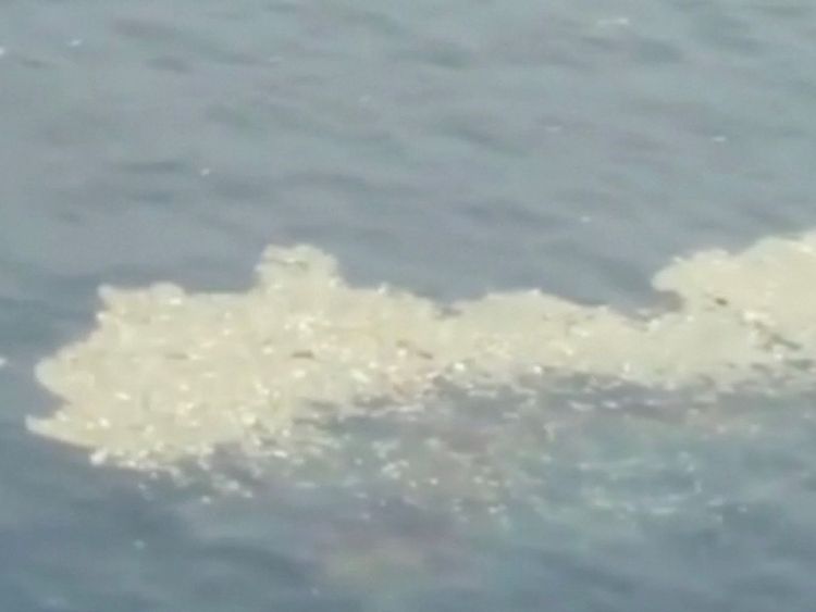 Une vue aérienne montre le site où le vol JT610 de Lion Air aurait atterri