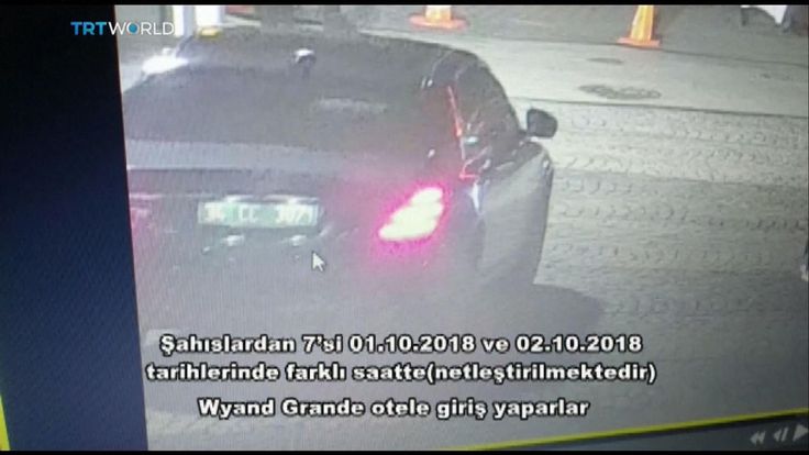 Une voiture noire arrive à l'hôtel dans une séquence vidéo liée à la disparition de Jamal Khashoggi