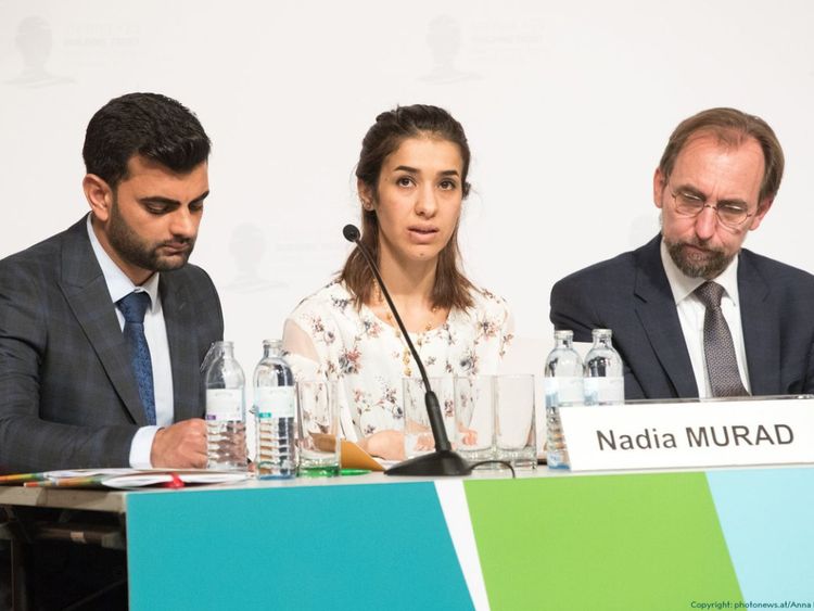 Nadia Murad a été agressée sexuellement par l'EI avant de réussir à s'échapper. Pic: Prix Nobel