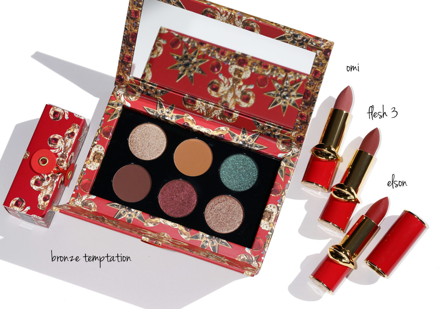 Pat McGrath Labs MTHRSHP Sublime dans la Revue Tentation du Bronze, Matte Trance dans l'OMI, Flesh 3 et Elson