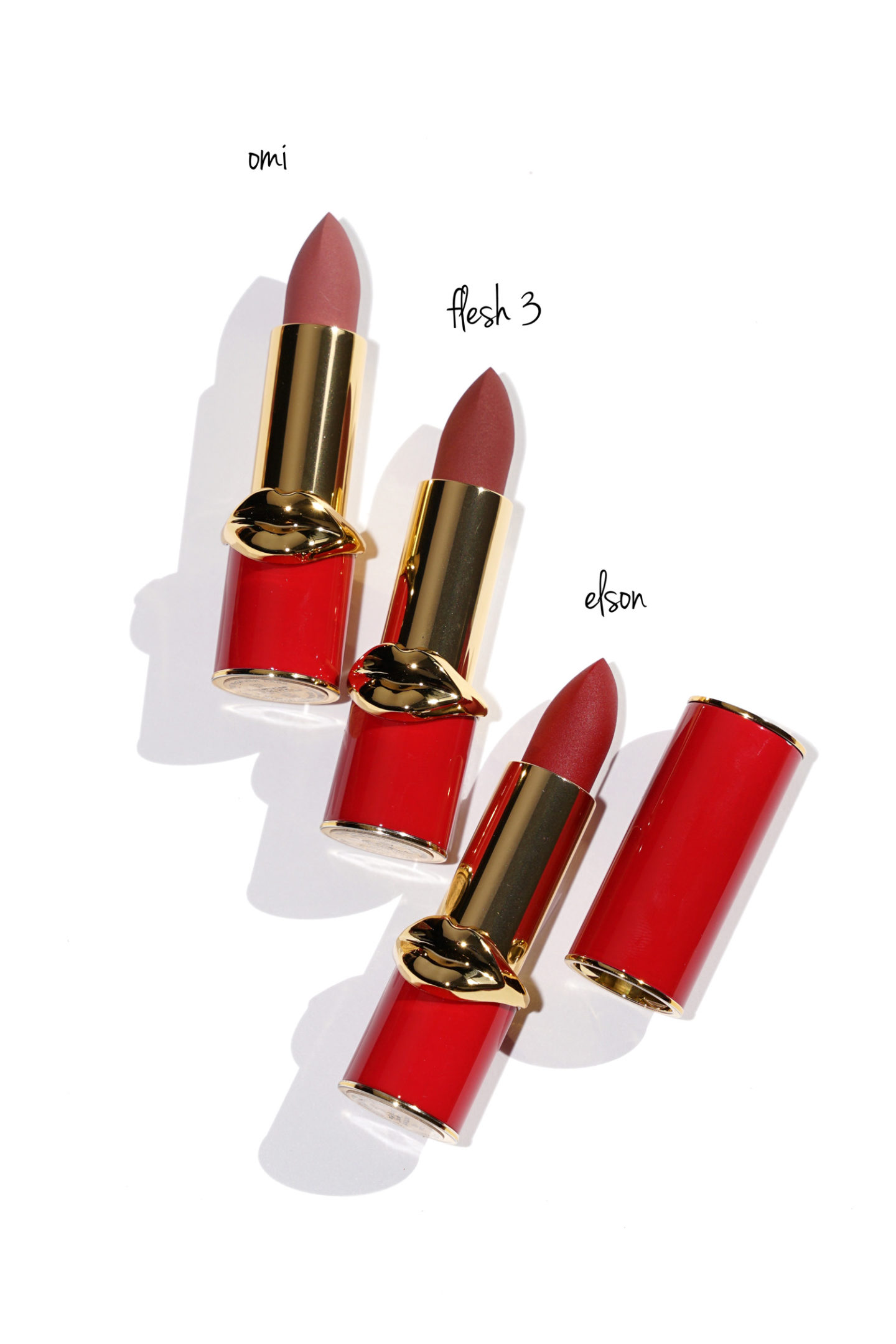 Rouge à lèvres Pat McGrath MatteTrance dans Matte Trance dans OMI, Flesh 3 et Elson