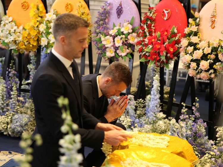 Jamie Vardy était parmi ceux qui ont assisté à la cérémonie des funérailles à Bangkok