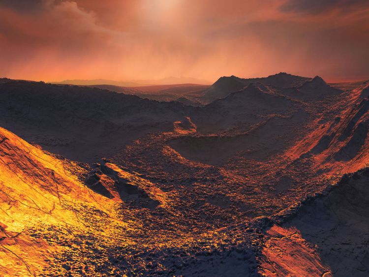 L’étoile de Barnard sous la lumière orange teintée du gel 