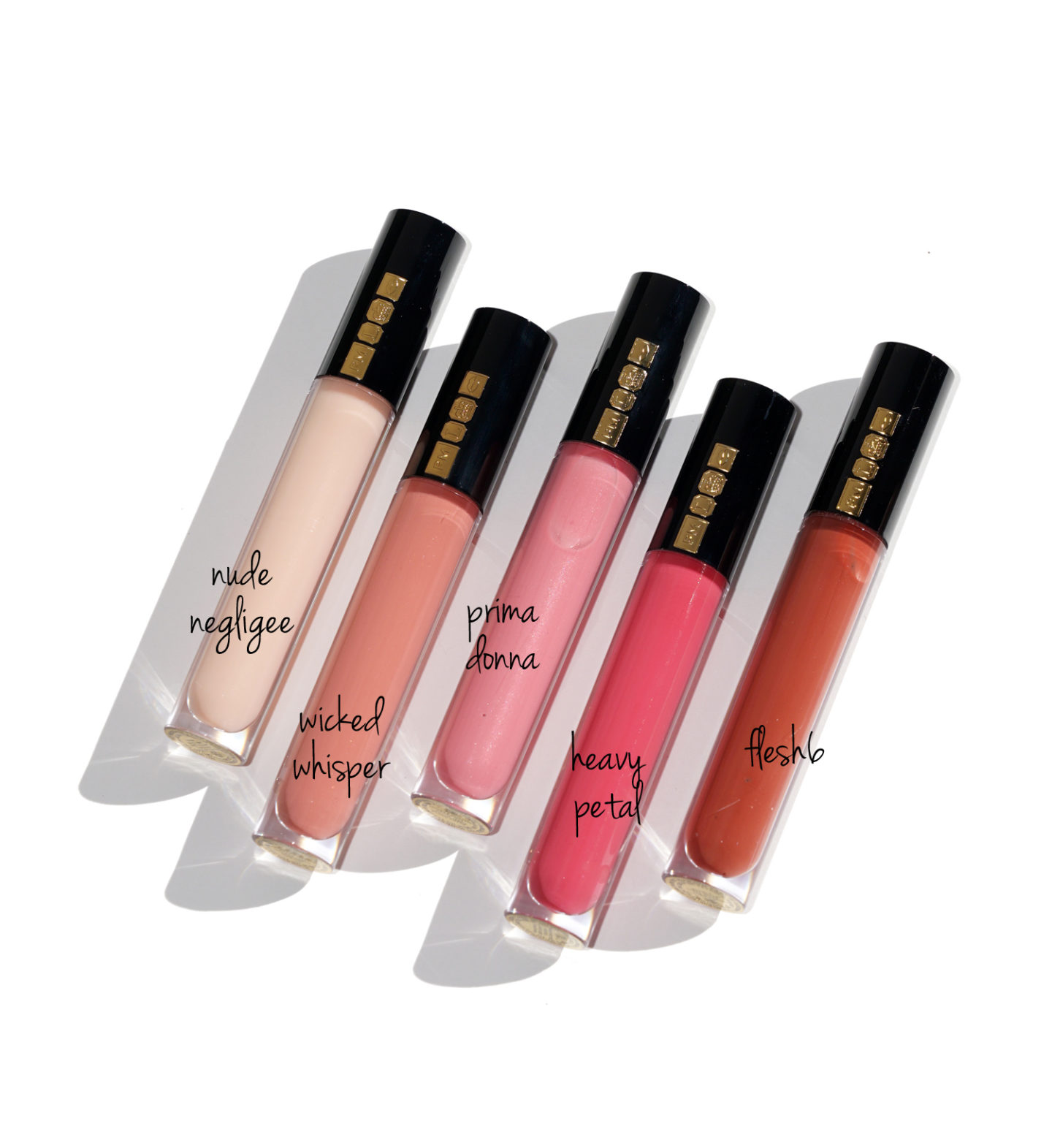 Pat McGrath LUST Brillant Négligé Nude, Whisper Méchant, Prima Donna, Pétale Lourde, Chair6 | Le look book beauté