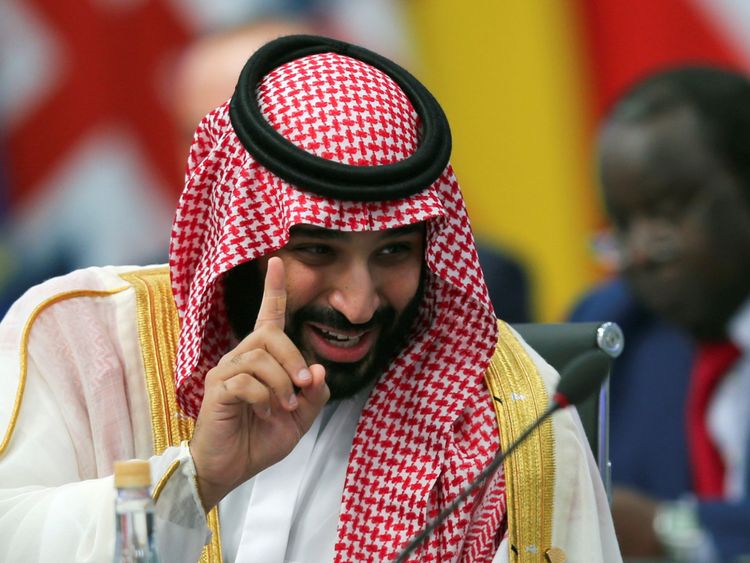 Le prince Mohammed bin Salman avec le président russe Poutine lors de l'ouverture du sommet du G20