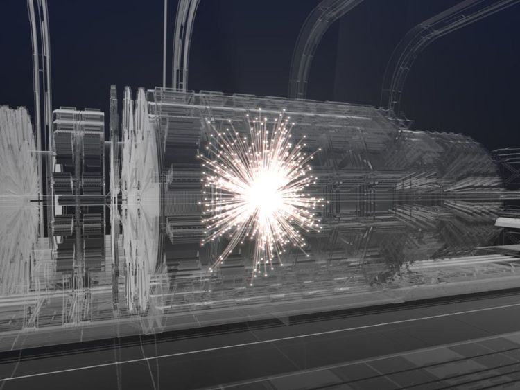 Comment un événement de collision & # 39; pourrait regarder à l'intérieur du collisionneur circulaire Future. Pic: CERN