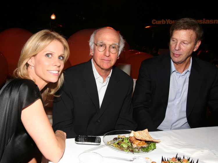 Cheryl Hines, Larry David et Bob Einstein à la septième saison de la soirée de Curb Your Enthusiasm