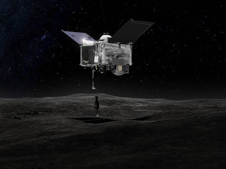 Une illustration d'Osiris-Rex prenant un échantillon de l'ancien astéroïde. Pic: NASA