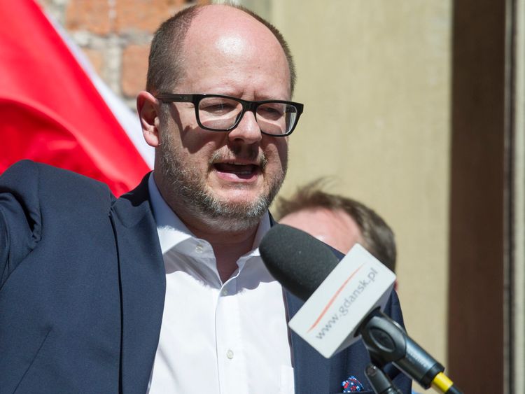 Maire de Gdansk Pawel Adamowicz