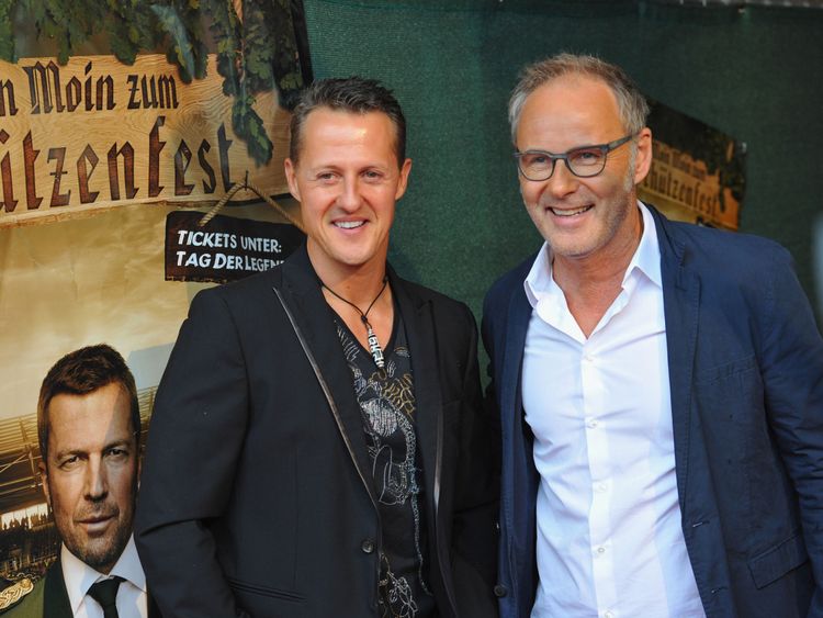 Schumacher à l'une de ses dernières apparitions publiques en 2013 avant l'accident