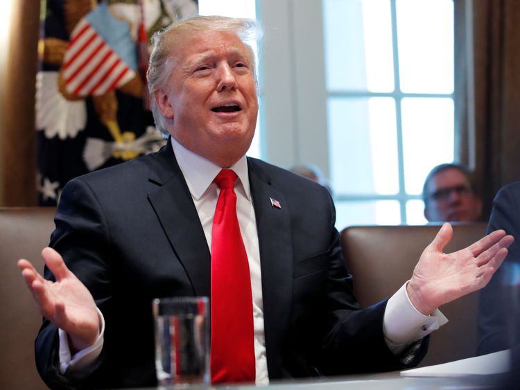 Trump lors d'une réunion du cabinet au jour 12 de l'arrêt partiel