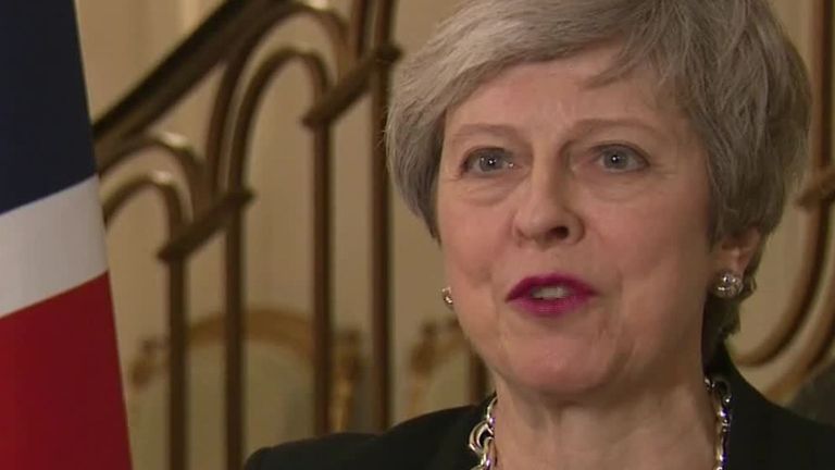 Theresa May parle à Sky News