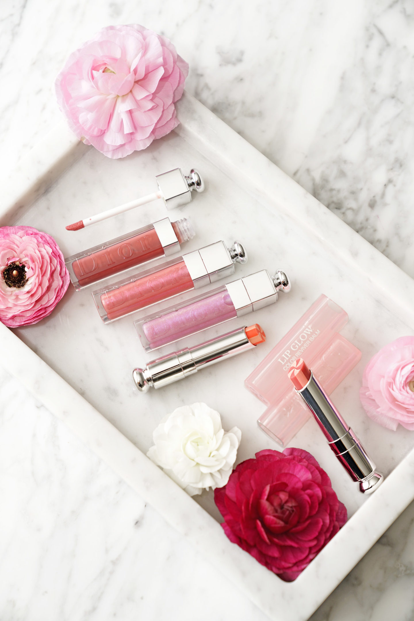 Dior Lip Maximizer Palissandre, Holographique Pourpre, Holographique Rose, Lip Glow to the Max en corail et bois de rose