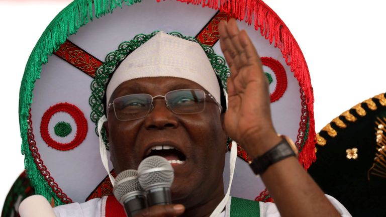 Le principal parti d'opposition d'igeria, le candidat à la présidentielle Atiku Abubakar