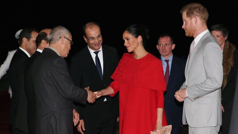 LE DUC ET LA DUCHESSE DE SUSSEX ARRIVENT AU MAROC