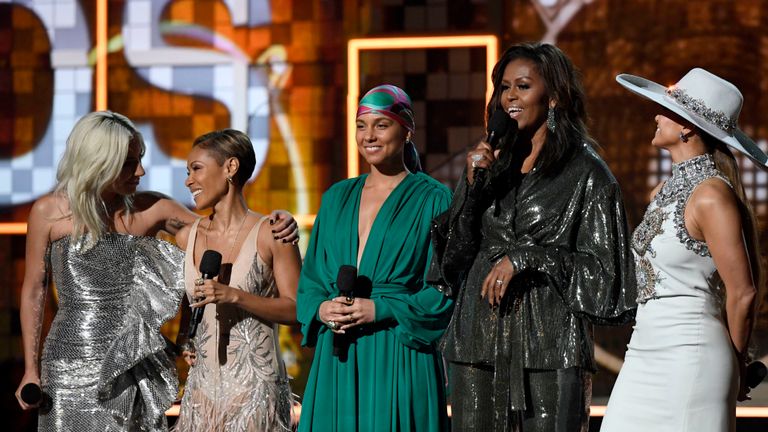 Lady Gaga, Jada Pinkett Smith, Alicia Keys, Michelle Obama et Jennifer Lopez 