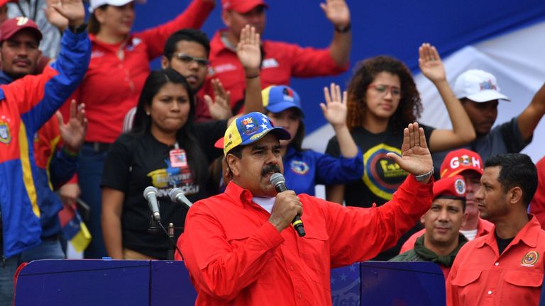 Nicolas Maduro a parlé à ses partisans lors d'un rassemblement samedi