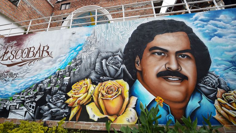 Un graffiti à Medellin, en Colombie, montre Pablo Escobar