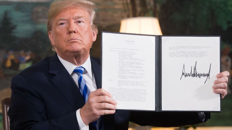 Le président Donald Trump a retiré les États-Unis de l'accord nucléaire iranien en mai 2018.