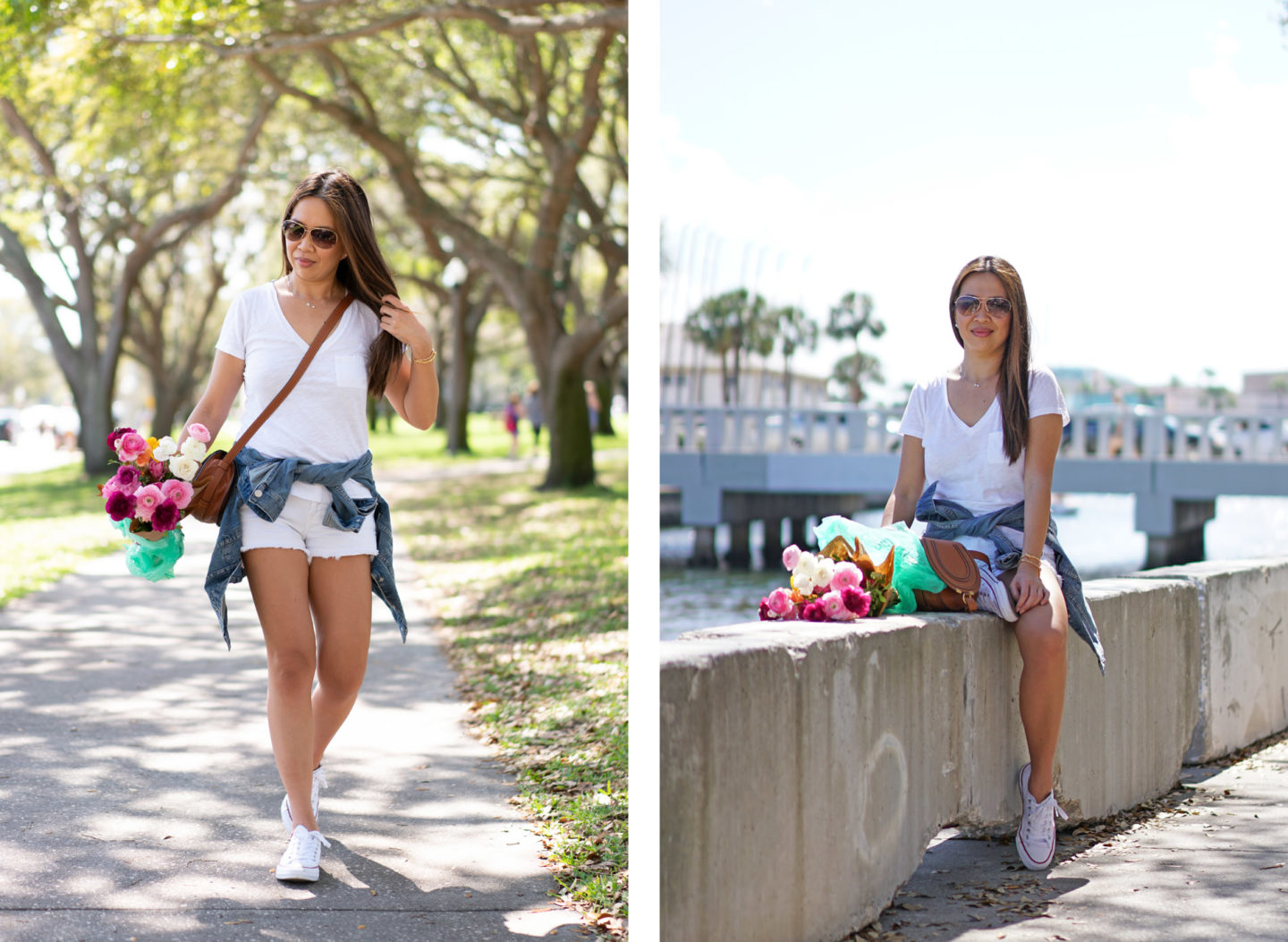 Madewell Veste En Jean, Chloe Mini Marcie, Short En Jean Blanc 