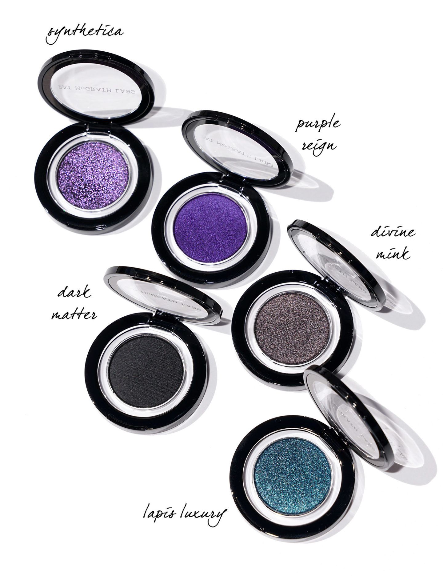 Pat McGrath EYEdols Synthetica, Purple Reign, Dark Matter, Vison Divin et Lapis Luxe