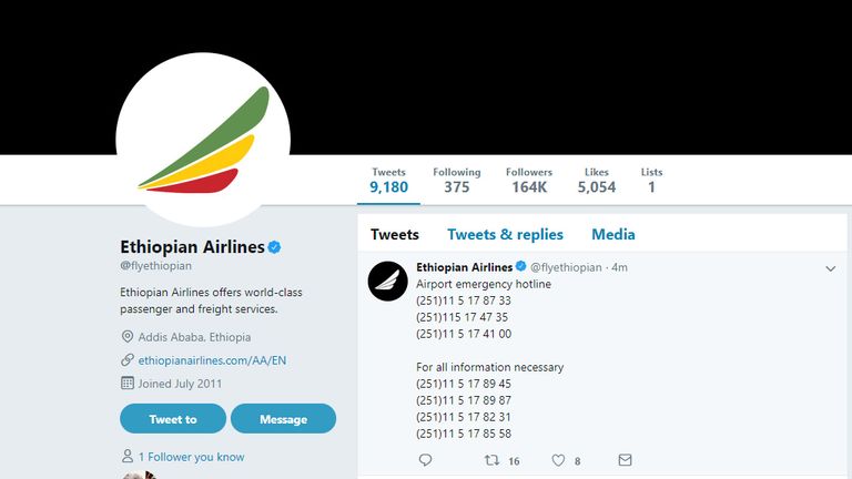 Ethiopian Airlines change sa photo de couverture en noir après l'accident