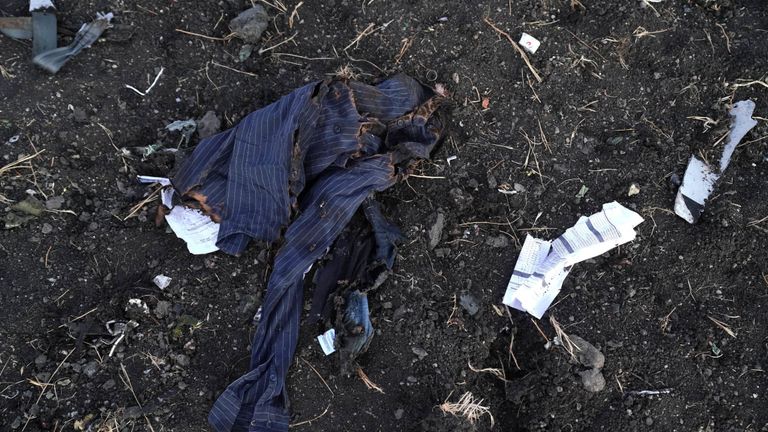 Une chemise appartenant à l'une des victimes de l'accident