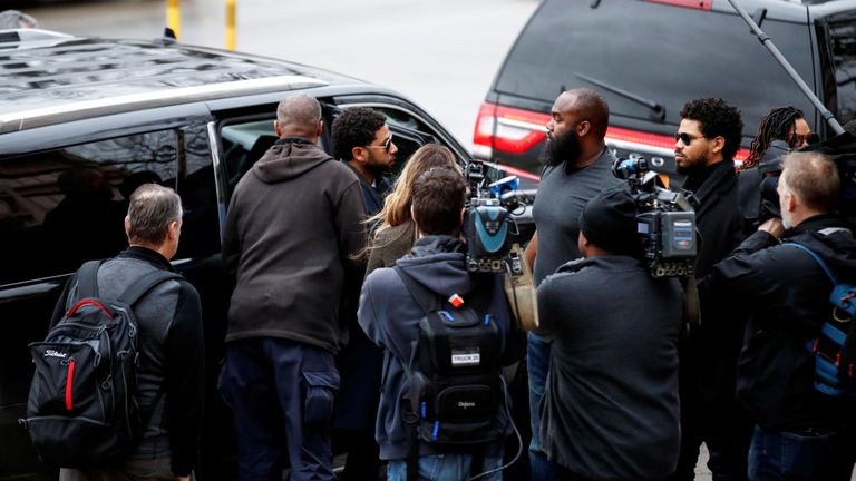 Jussie Smollett arrive à la cour à Chicago