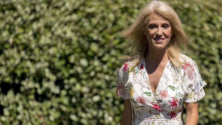 Kellyanne Conway se dirige vers l'aile ouest de la maison blanche