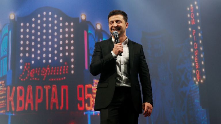 Volodymyr Zelenskiy, candidat à la présidence ukrainienne