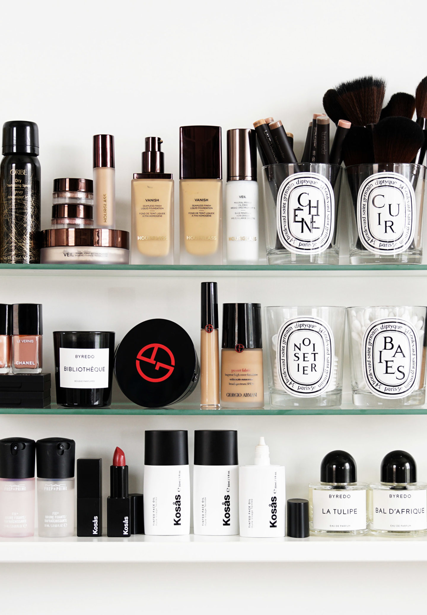 Foundation Testing Hourglass Vanish Finition sans couture de fondation, liquide, baume pour tissu Armani Power, huile de soin du visage teinté Kosas
