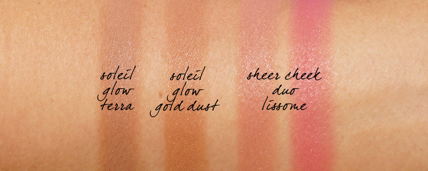 Échantillons Lissome Duo Bronz Sun Glow Bronzer Terra et Gold Dust et Sheek Cheek