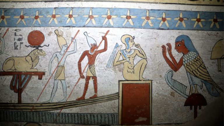 Un détail d'une image de l'intérieur de la tombe. Pic: Ministère des antiquités d'Egypte