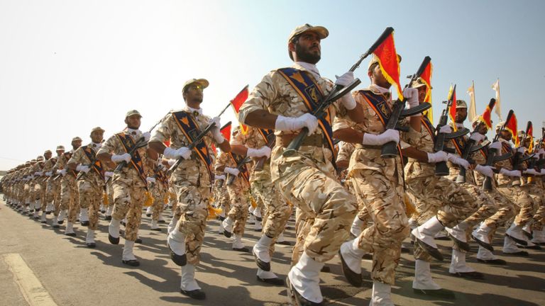 Membres de la garde révolutionnaire iranienne. Image de fichier